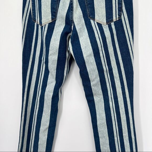 [Blank NYC] The Bond Mid-Rise Striped Colorblock Skinny Leg Denim Jeans - Picture 9 of 15